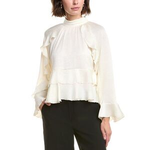 Colette Rose Womens  Blouse, White